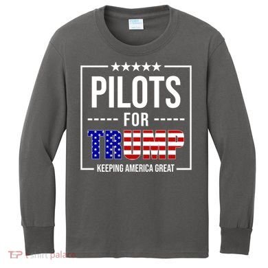 Pilots For Trump Keeping America First Kids Long Sleeve Shirt