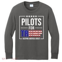 Pilots For Trump Keeping America First Kids Long Sleeve Shirt thumb 0