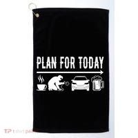 Plan For Today Coffee Welding Cars Beer Golf Towel thumb 0