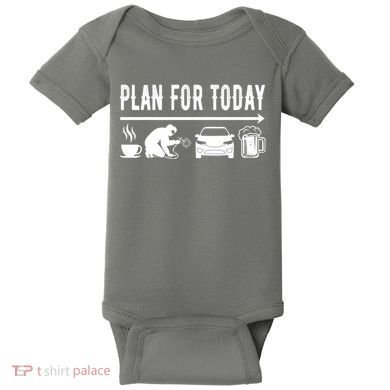 Plan For Today Coffee Welding Cars Beer Baby Bodysuit