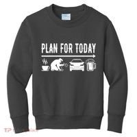 Plan For Today Coffee Welding Cars Beer Kids Sweatshirt thumb 0