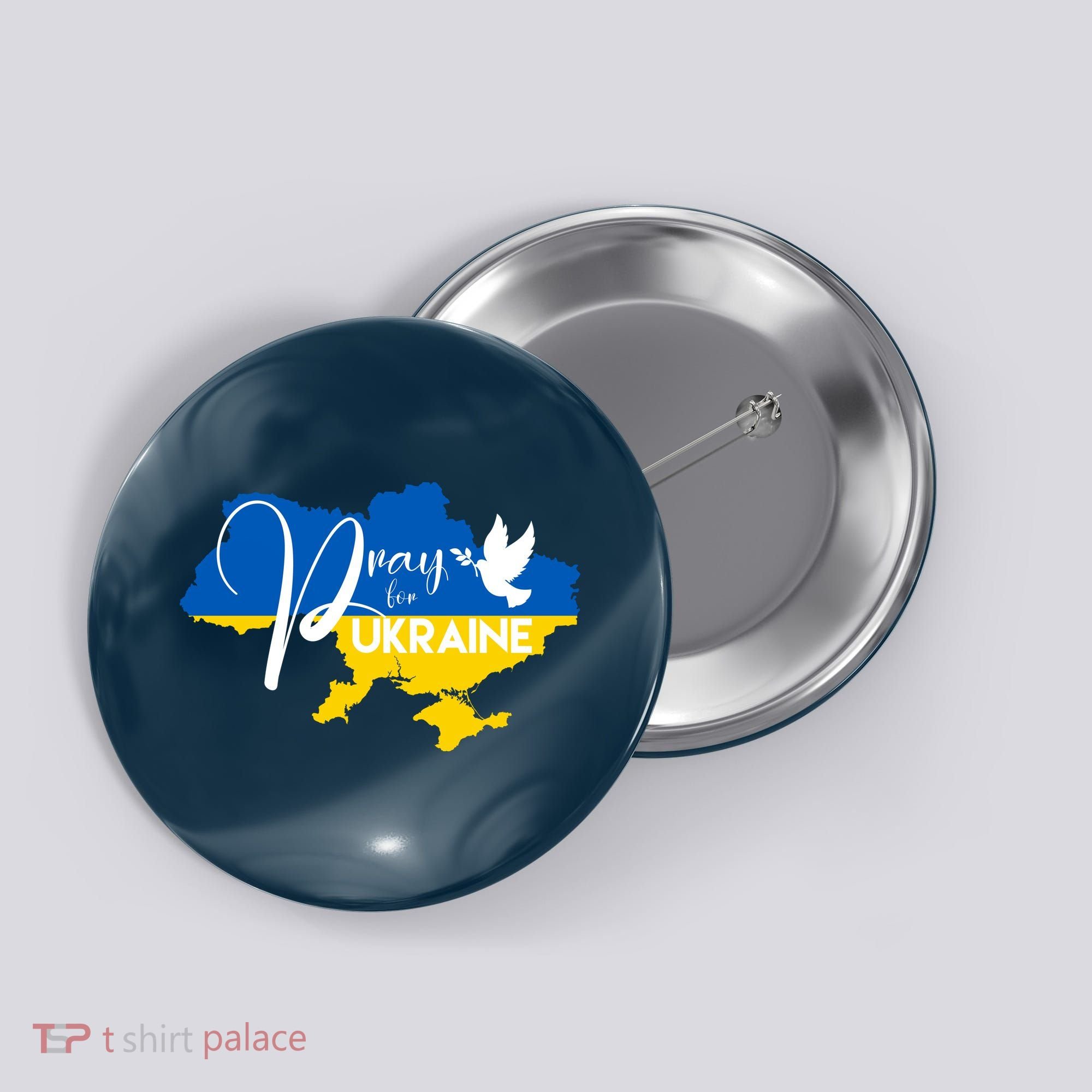 Pray For Ukraine Dove Button