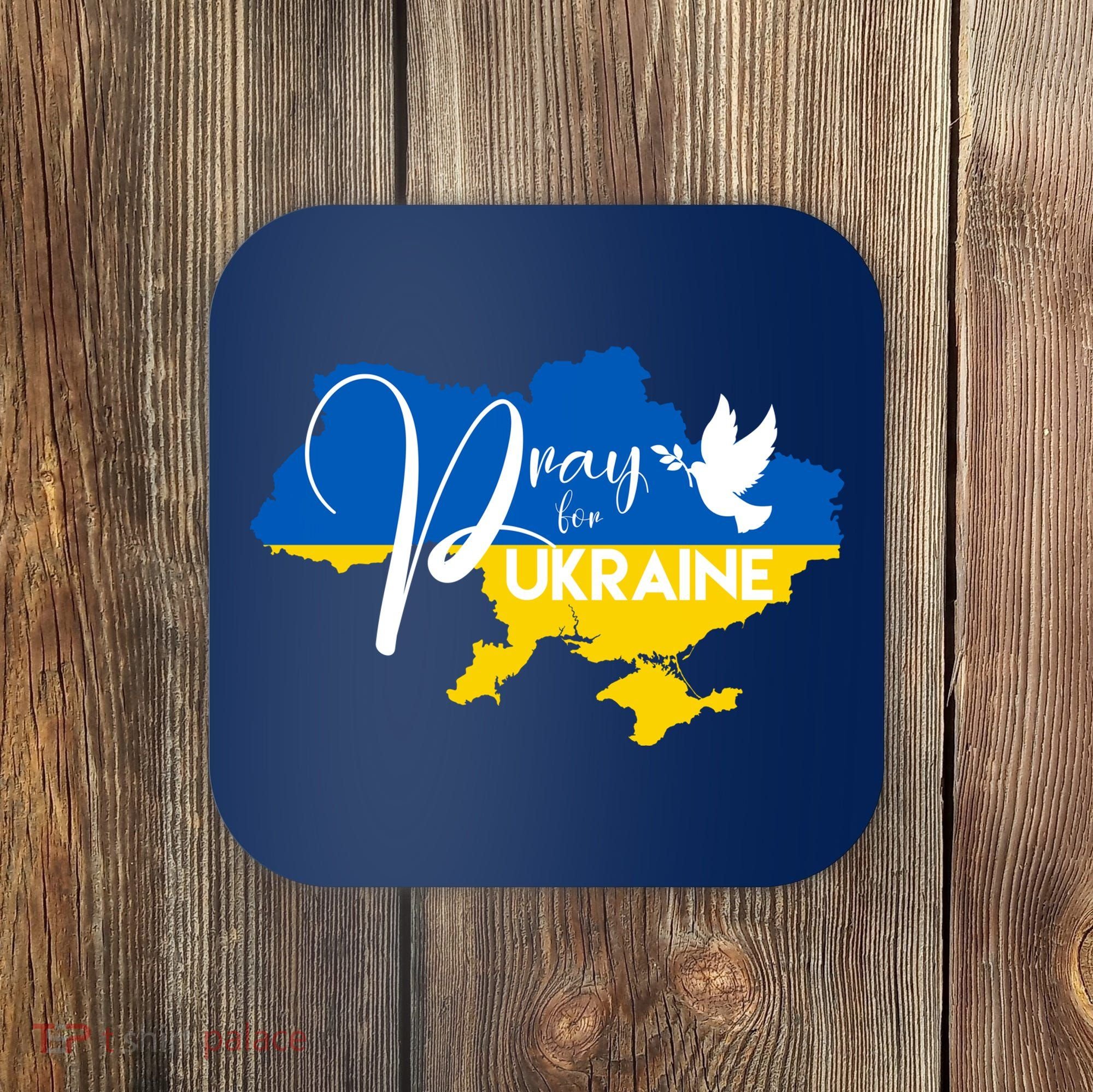 Pray For Ukraine Dove Coaster