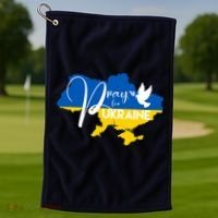 Pray For Ukraine Dove Golf Towel thumb 1