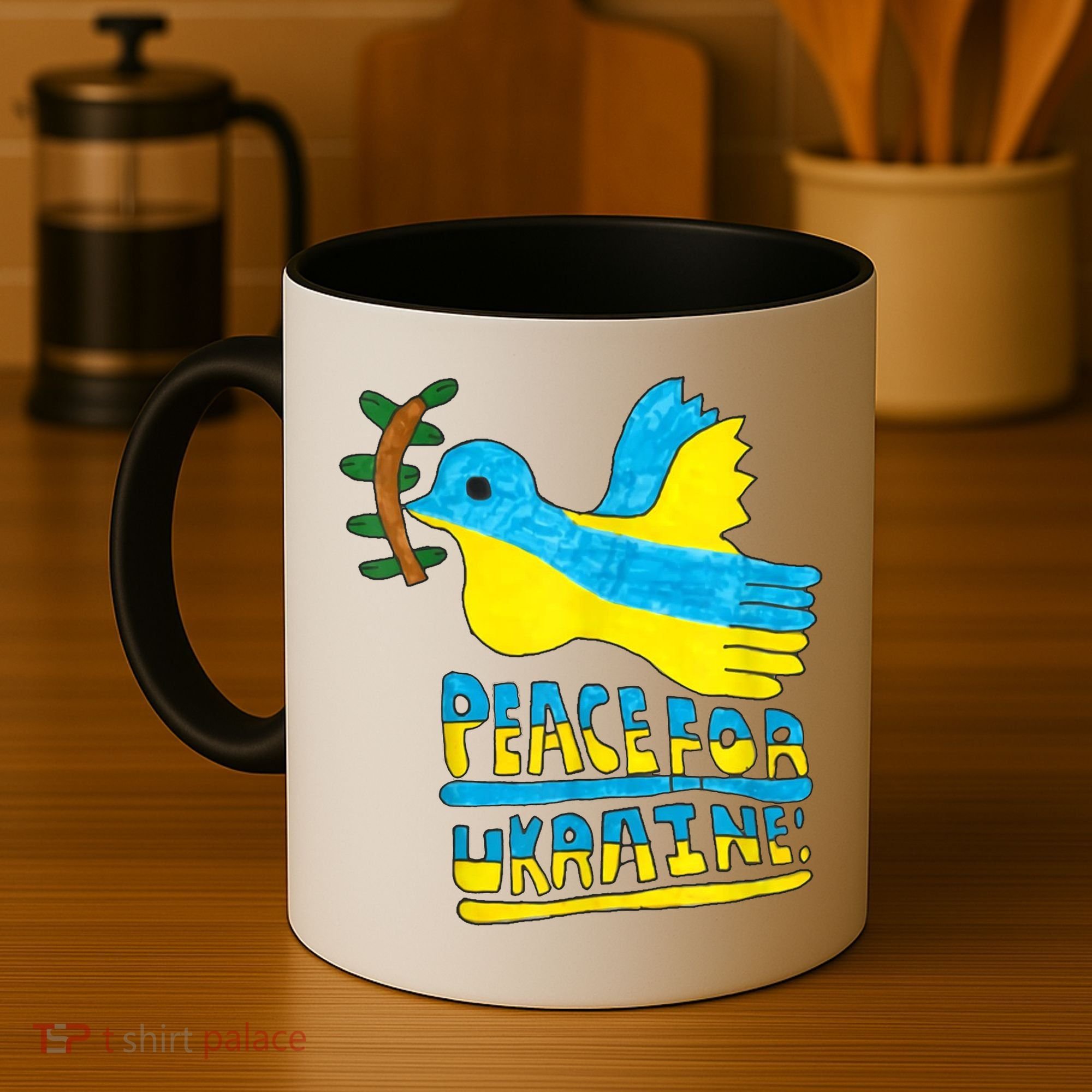 Peace For Ukraine Bird Coffee Mug