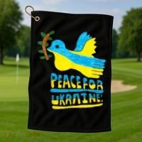 Peace For Ukraine Bird Golf Towel thumb 1