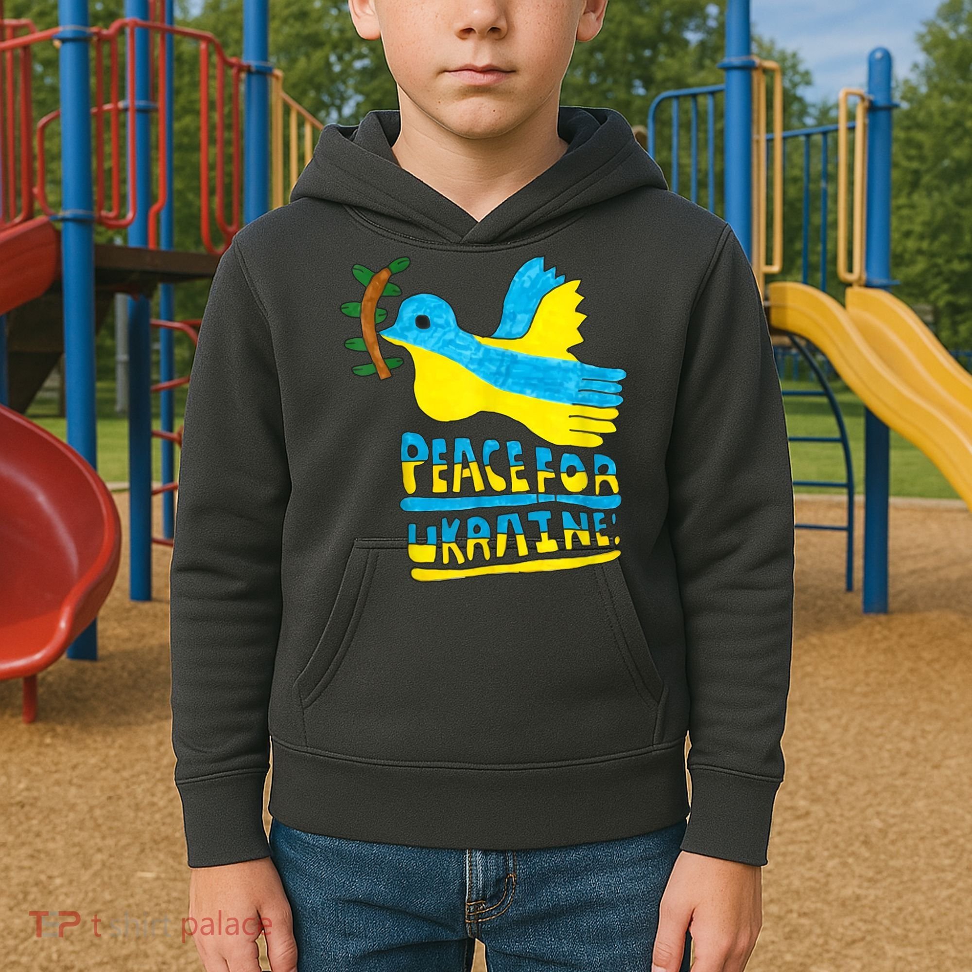 Peace For Ukraine Bird Kids Hoodie
