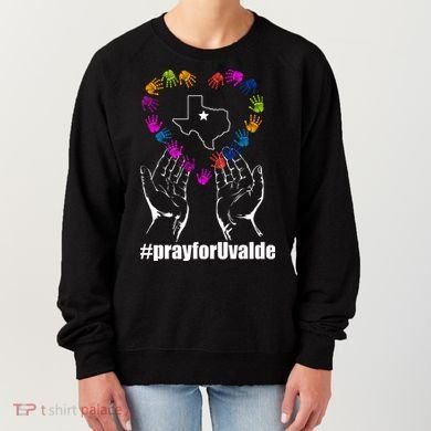 Pray For Uvalde Colorful Handprints Women's Sweatshirt