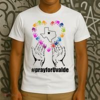 Pray For Uvalde Colorful Handprints T-Shirt thumb 3