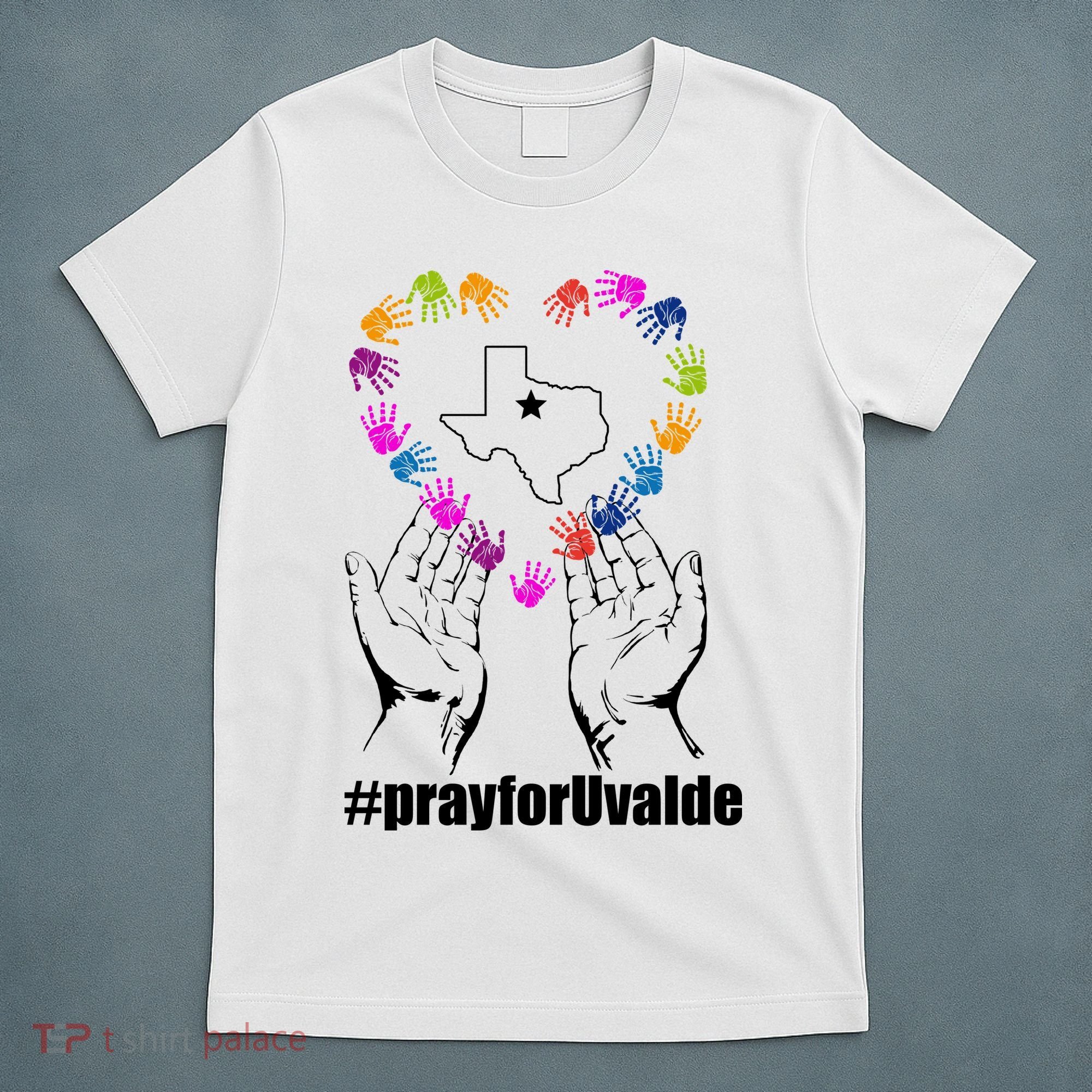 Pray For Uvalde Colorful Handprints T-Shirt