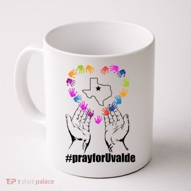 Pray For Uvalde Colorful Handprints Coffee Mug
