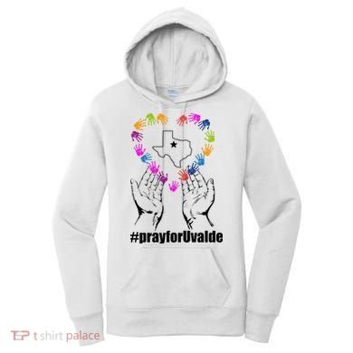 Pray For Uvalde Colorful Handprints Women's Hoodie