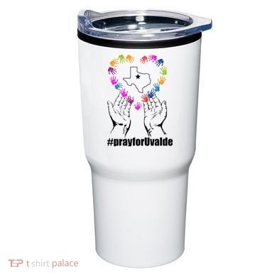 Pray For Uvalde Colorful Handprints Tumbler