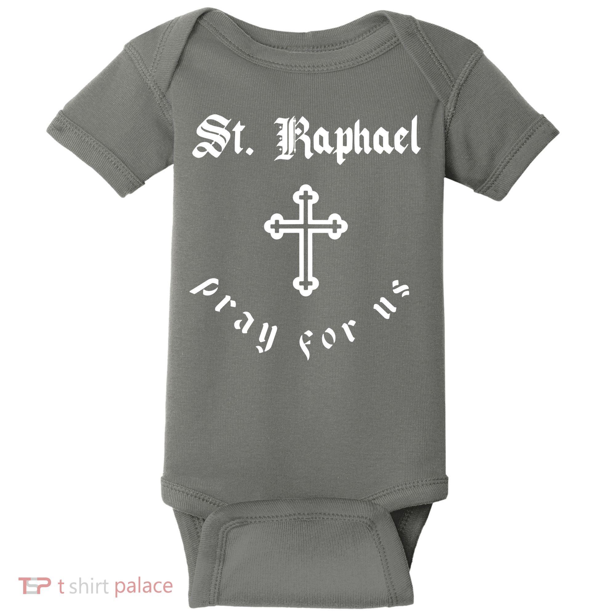 Pray For Us St. Raphael Baby Bodysuit