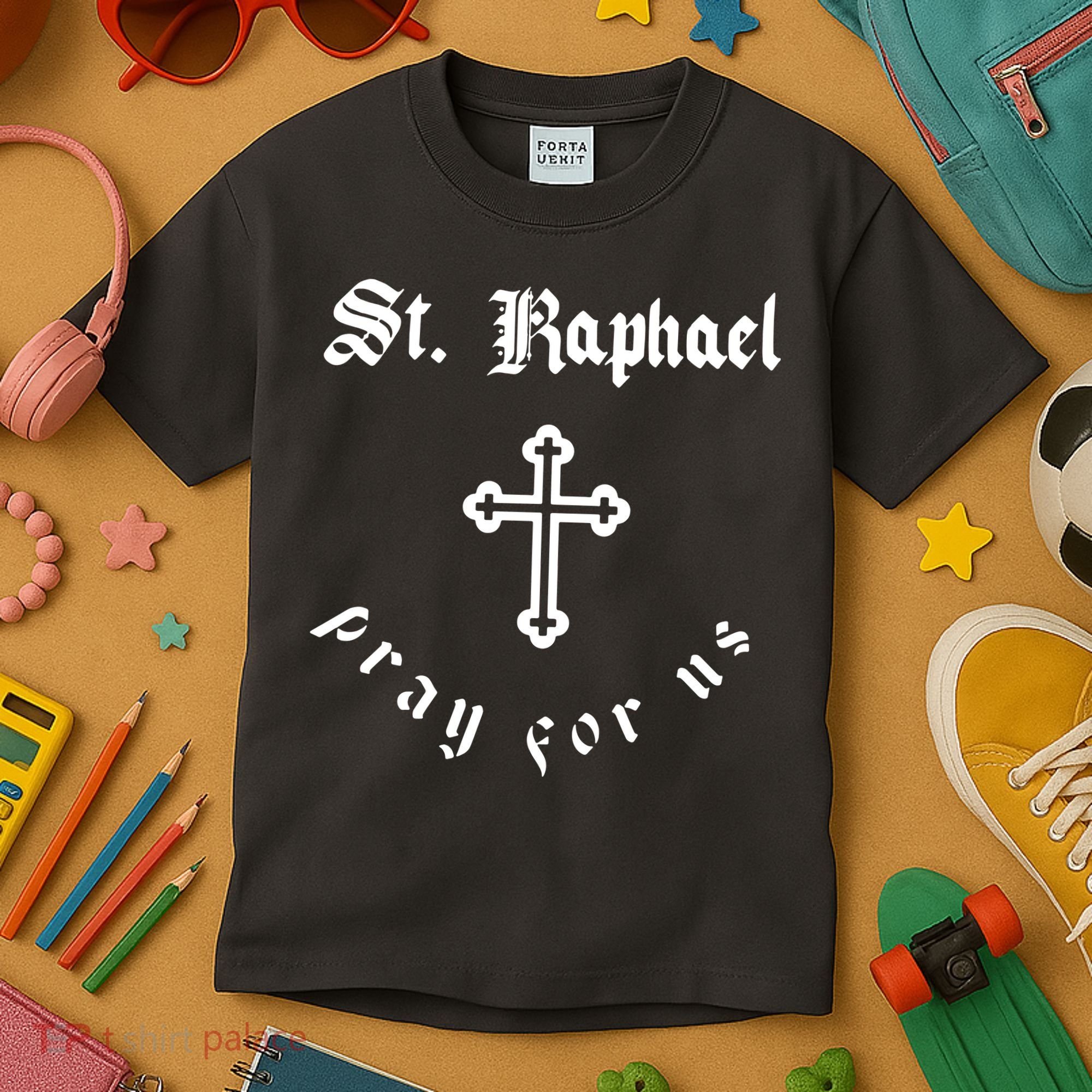 Pray For Us St. Raphael Kids T-Shirt