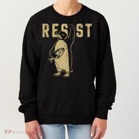 Penguin Flippers Up Resist Funny Penguins Against Trump Women's Sweatshirt thumb 0