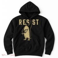 Penguin Flippers Up Resist Funny Penguins Against Trump Hoodie thumb 0
