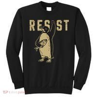 Penguin Flippers Up Resist Funny Penguins Against Trump Sweatshirt thumb 0