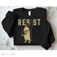 Penguin Flippers Up Resist Funny Penguins Against Trump Sweatshirt thumb 2