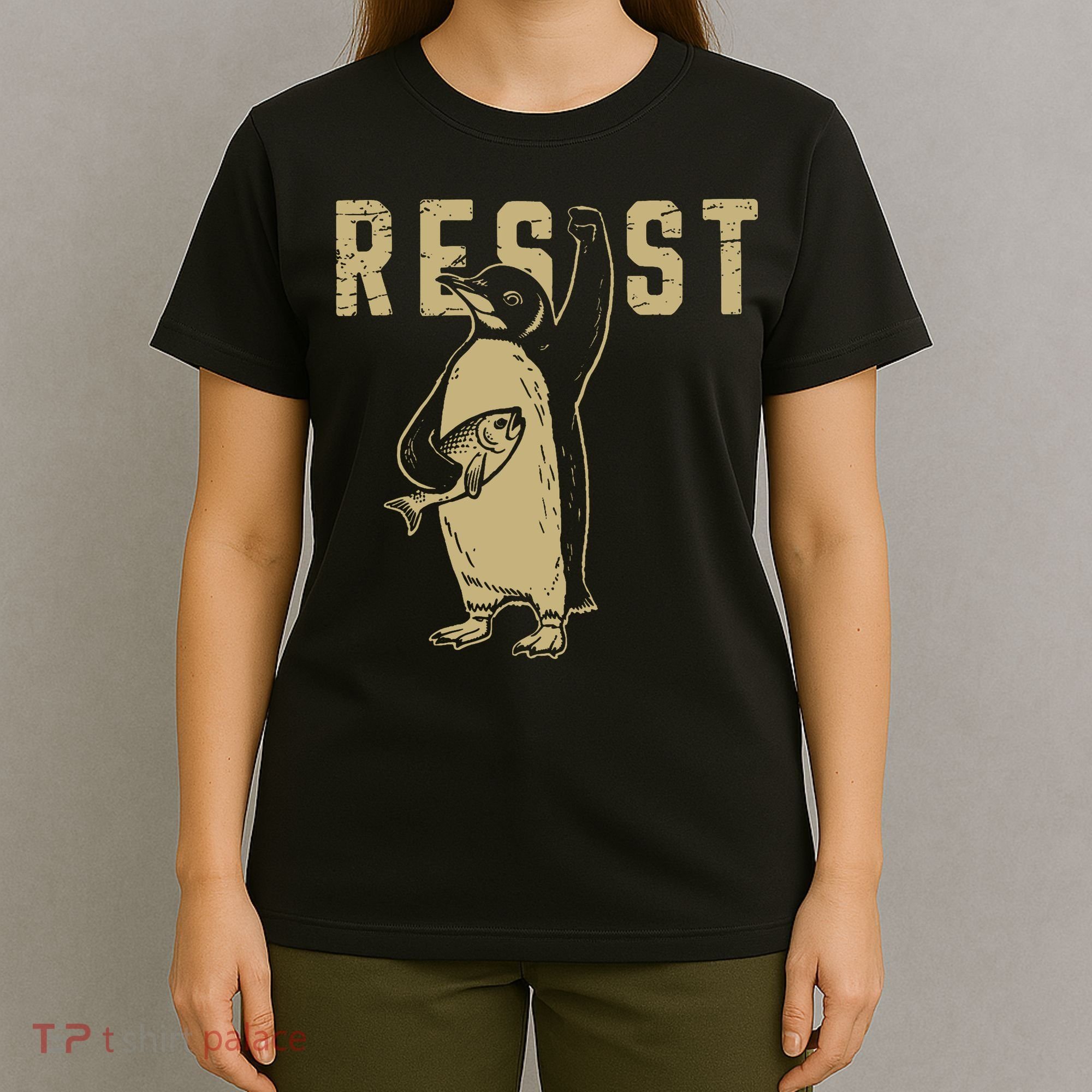 Penguin Flippers Up Resist Funny Penguins Against Trump T-Shirt
