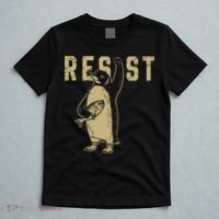 Penguin Flippers Up Resist Funny Penguins Against Trump T-Shirt thumb 5