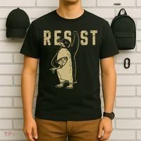 Penguin Flippers Up Resist Funny Penguins Against Trump T-Shirt thumb 6