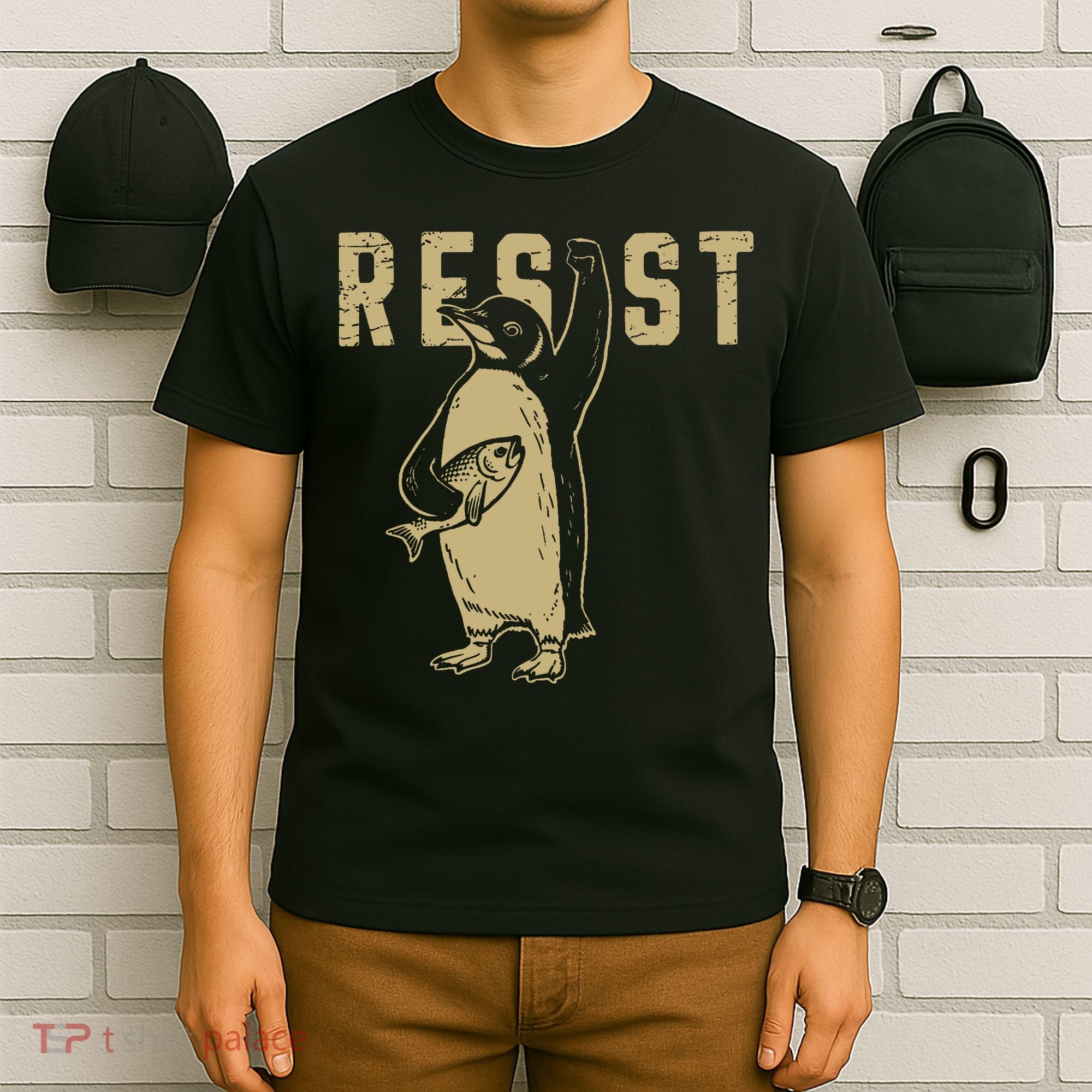 Penguin Flippers Up Resist Funny Penguins Against Trump T-Shirt