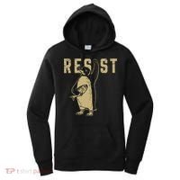 Penguin Flippers Up Resist Funny Penguins Against Trump Women's Hoodie thumb 0