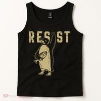 Penguin Flippers Up Resist Funny Penguins Against Trump Tank Top thumb 2