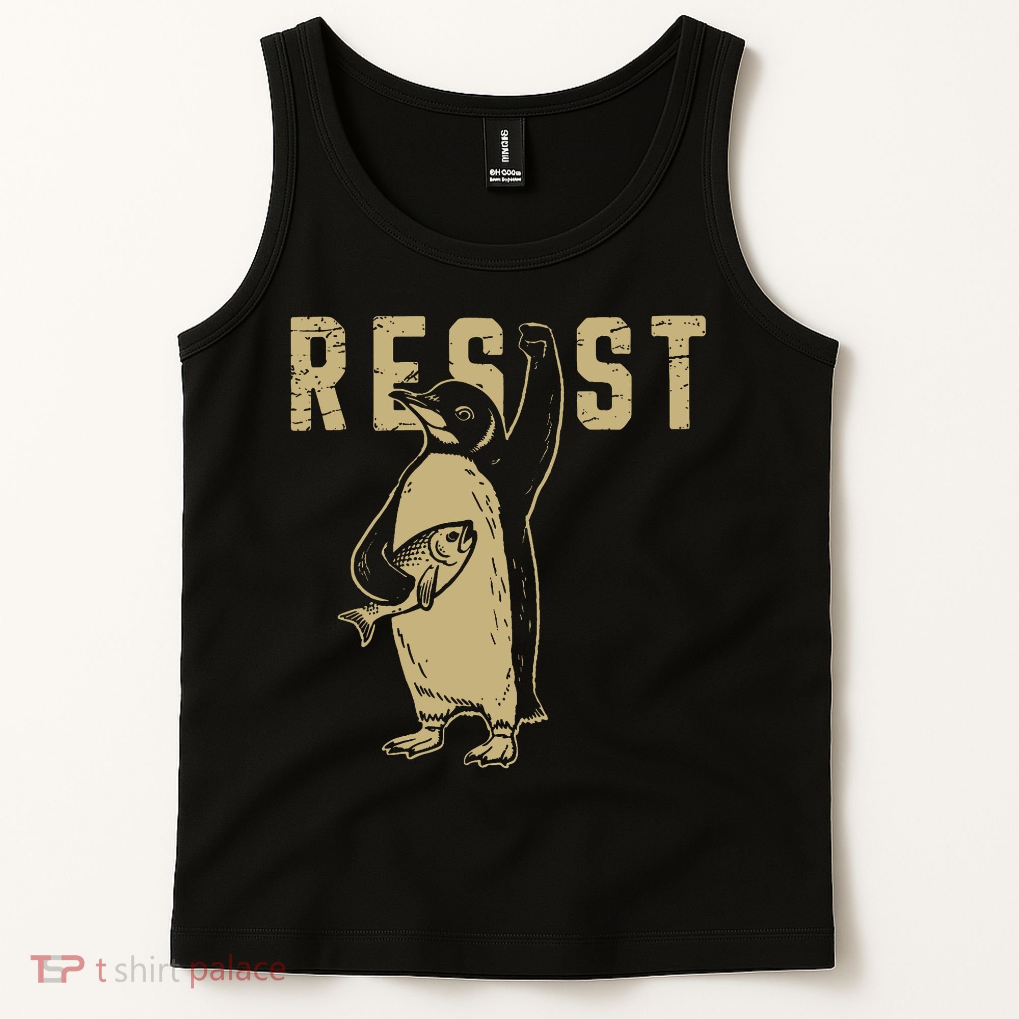Penguin Flippers Up Resist Funny Penguins Against Trump Tank Top