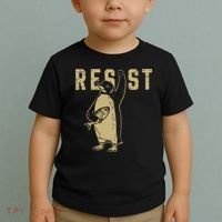 Penguin Flippers Up Resist Funny Penguins Against Trump Toddler T-Shirt thumb 2