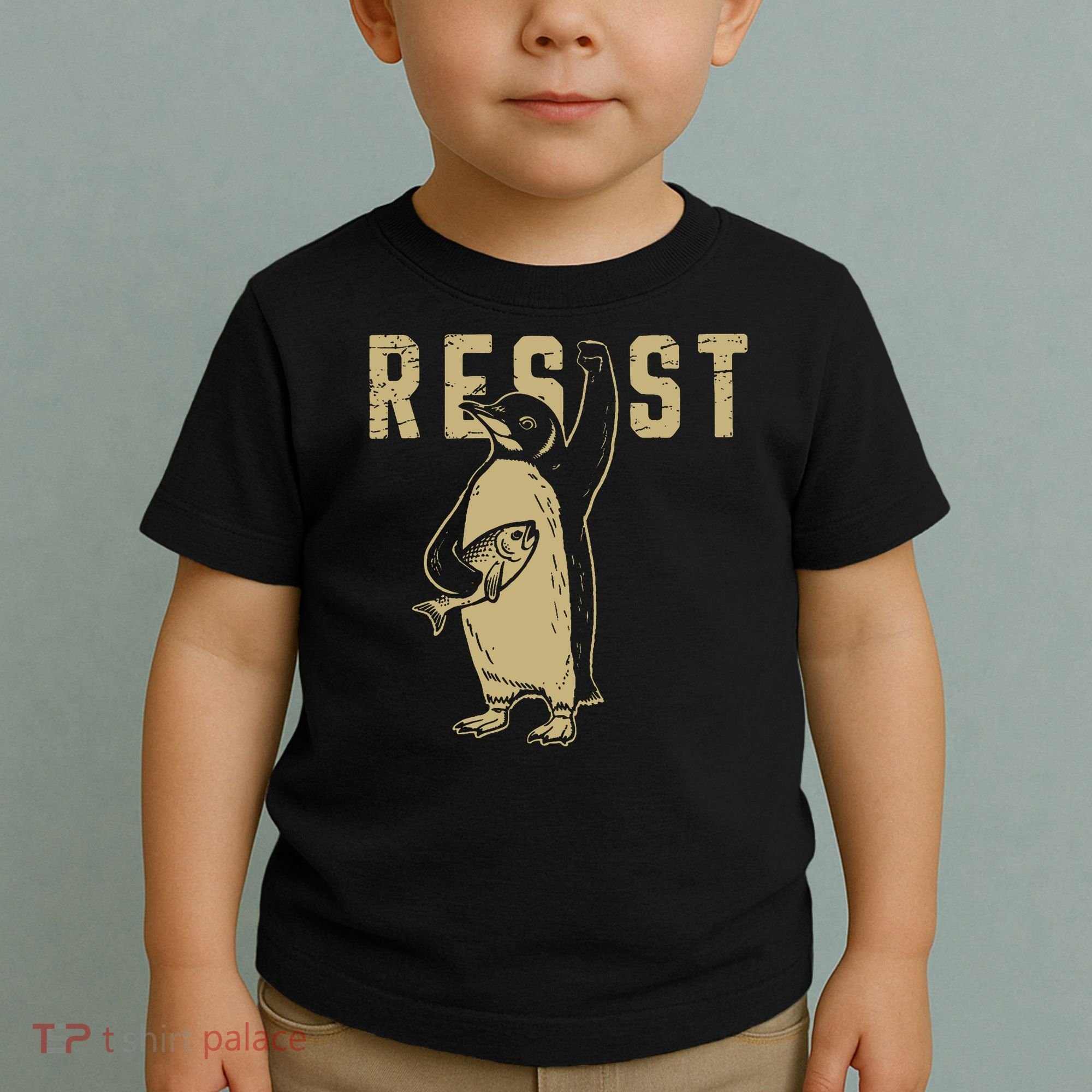 Penguin Flippers Up Resist Funny Penguins Against Trump Toddler T-Shirt