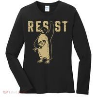 Penguin Flippers Up Resist Funny Penguins Against Trump Women's Long Sleeve Shirt thumb 0
