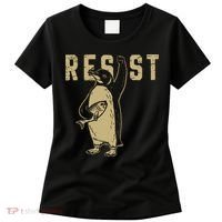 Penguin Flippers Up Resist Funny Penguins Against Trump Women's T-Shirt thumb 0