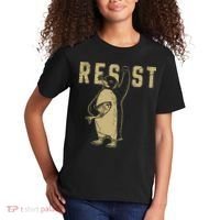 Penguin Flippers Up Resist Funny Penguins Against Trump Kids T-Shirt thumb 2