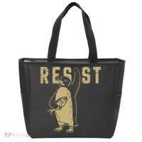 Penguin Flippers Up Resist Funny Penguins Against Trump Tote Bag thumb 0