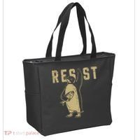 Penguin Flippers Up Resist Funny Penguins Against Trump Tote Bag thumb 2