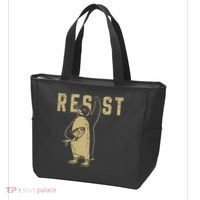 Penguin Flippers Up Resist Funny Penguins Against Trump Tote Bag thumb 3
