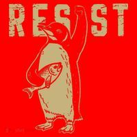Penguin Flippers Up Resist Funny Penguins Against Trump Santa Hat thumb 1