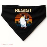 Penguin Flippers Up Resist Funny Penguins Against Trump USA-Made Doggie Bandana thumb 0