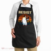 Penguin Flippers Up Resist Funny Penguins Against Trump Apron thumb 2