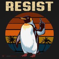 Penguin Flippers Up Resist Funny Penguins Against Trump Apron thumb 3