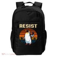 Penguin Flippers Up Resist Funny Penguins Against Trump Backpack thumb 0