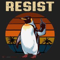 Penguin Flippers Up Resist Funny Penguins Against Trump Beanie thumb 2