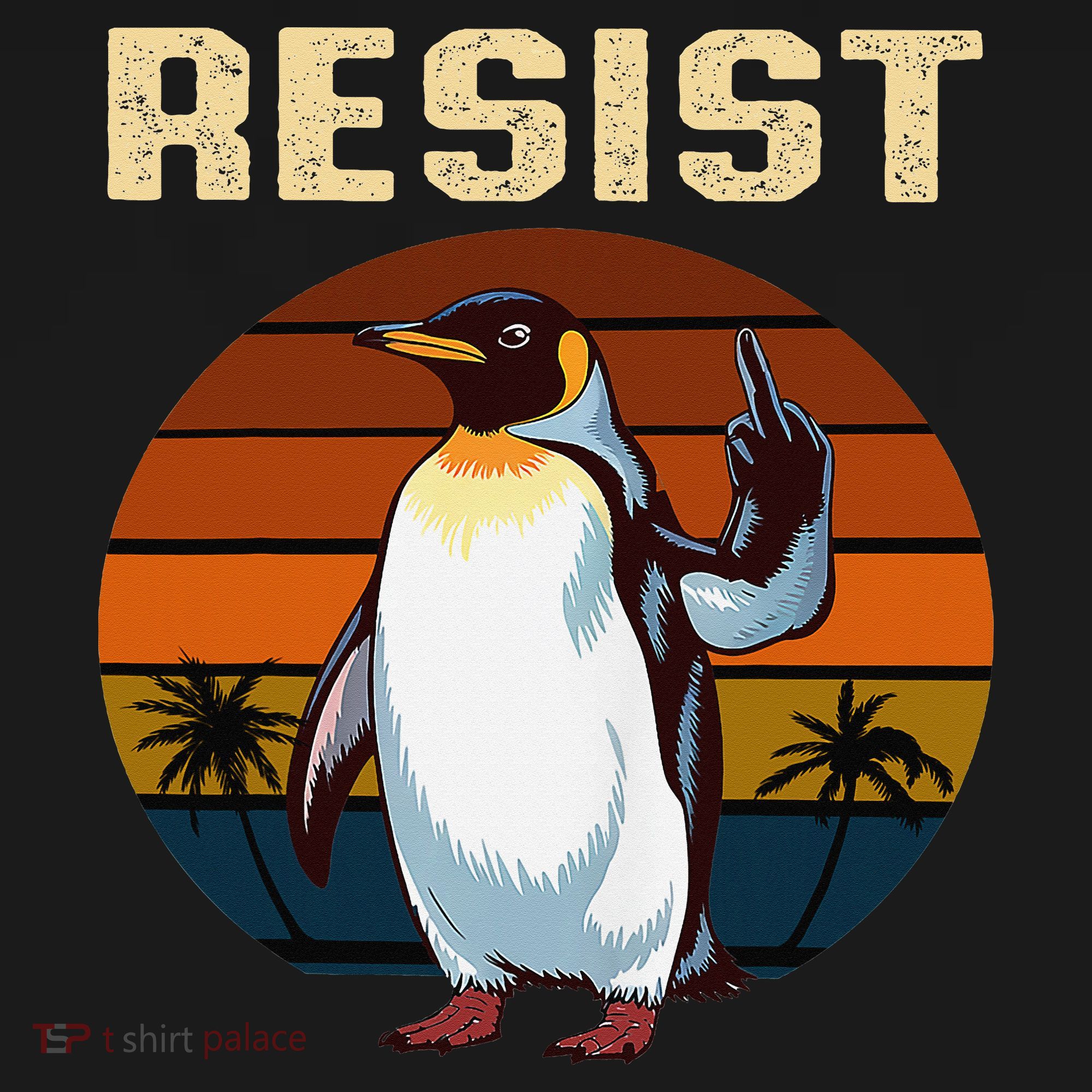 Penguin Flippers Up Resist Funny Penguins Against Trump Women's Hoodie