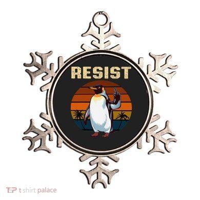 Penguin Flippers Up Resist Funny Penguins Against Trump Ornament