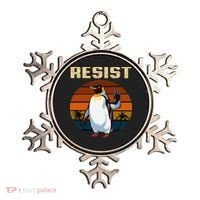 Penguin Flippers Up Resist Funny Penguins Against Trump Ornament thumb 0