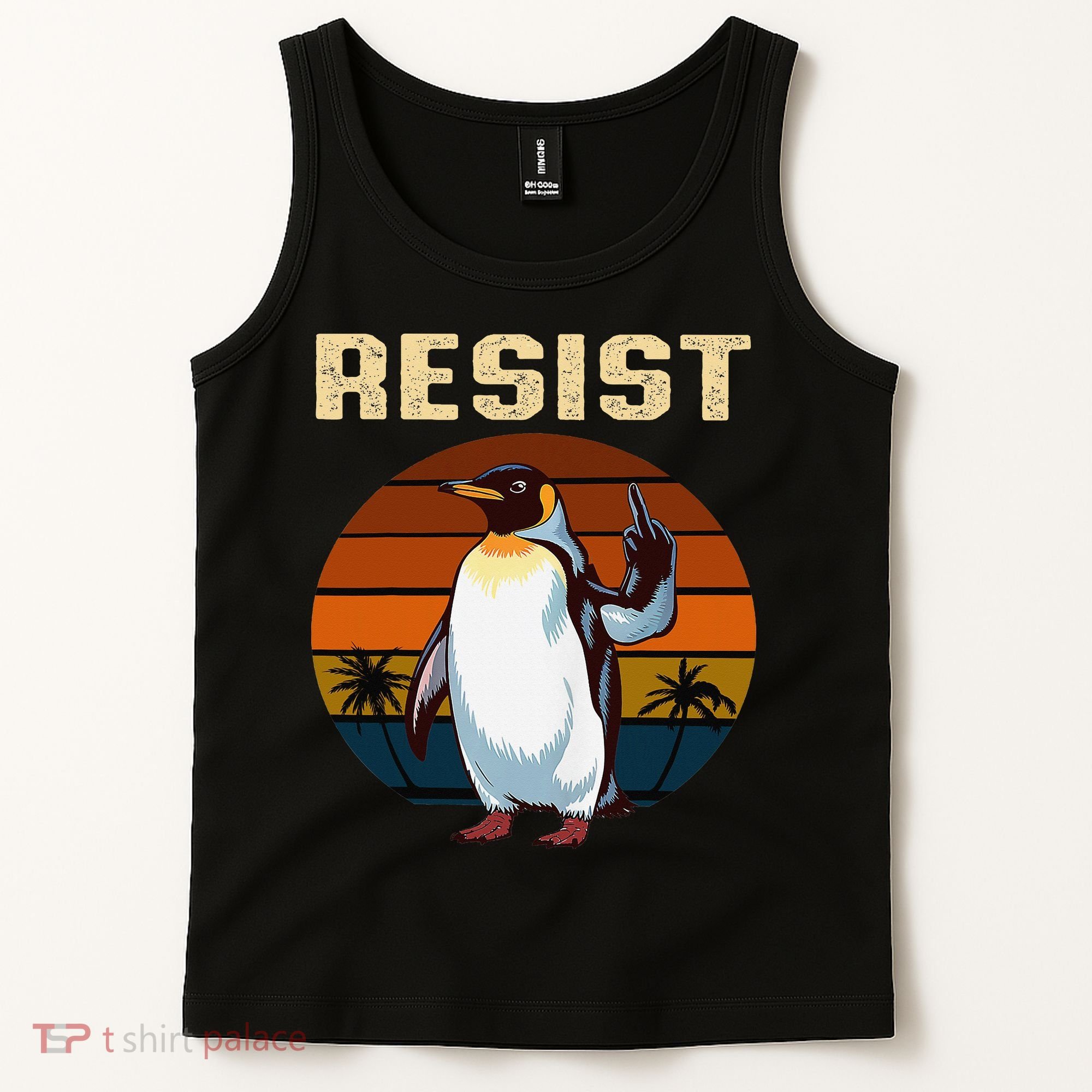 Penguin Flippers Up Resist Funny Penguins Against Trump Tank Top