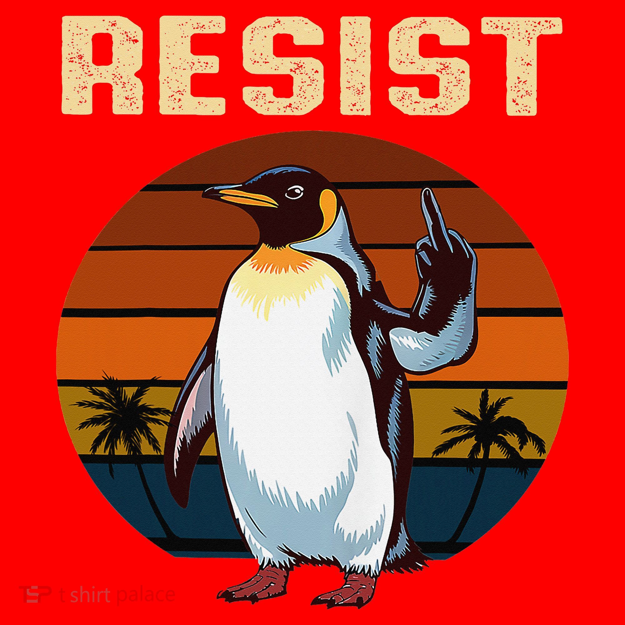 Penguin Flippers Up Resist Funny Penguins Against Trump Santa Hat