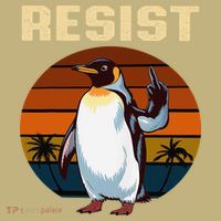 Penguin Flippers Up Resist Funny Penguins Against Trump Long Sleeve Shirt thumb 2